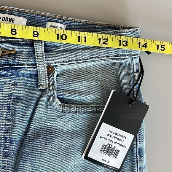 NWT Re/Done 70s High Rise Stove Pipe frayed straight-leg jeans Size 28 - Picture 10 of 12